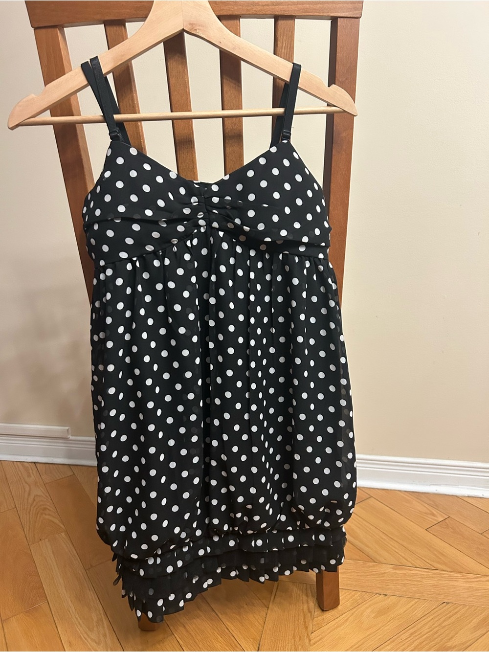 🌹5 for $50🌹Forever 21 Black and White Polka Dot Kids Sundress with Bow Accent